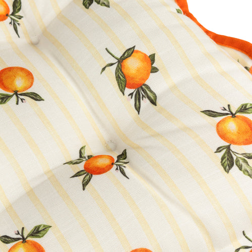 Fruits Oranges Striped Indoor/Outdoor Seat Pads Yellow