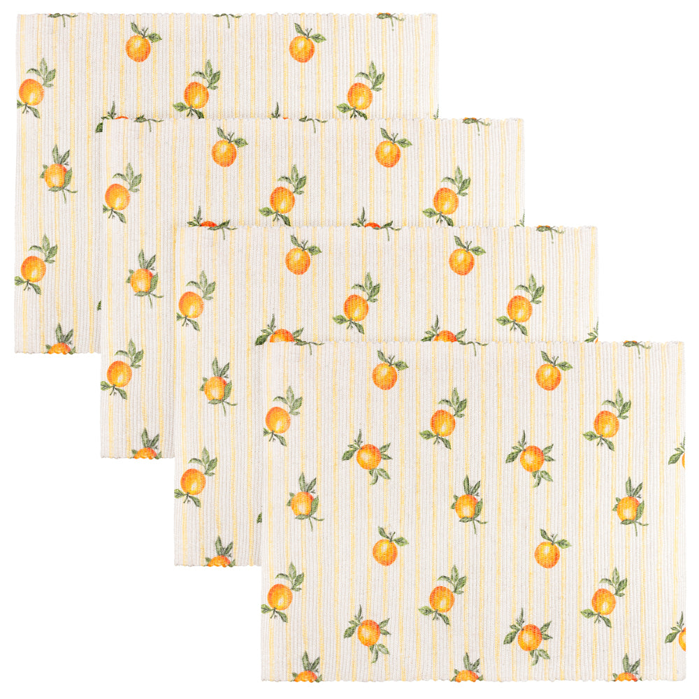 Fruits Oranges Set of 4 Indoor/Outdoor Placemats Yellow