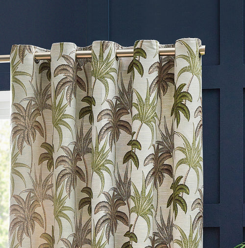 Jungle Green Curtains - Galapagos  Eyelet Curtains Green Wylder
