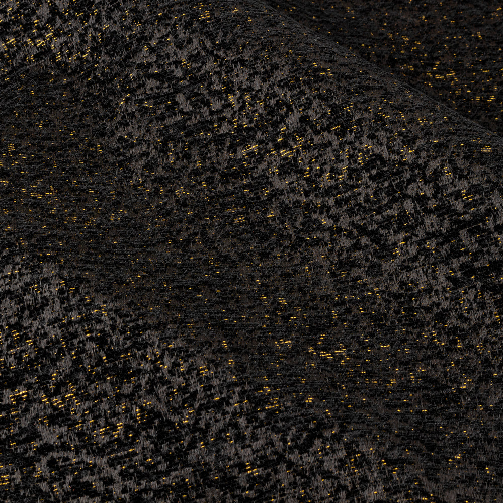 Galaxy Fully Lined Chenille Eyelet Curtains Black