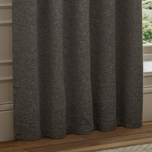Galaxy Fully Lined Chenille Eyelet Curtains Charcoal