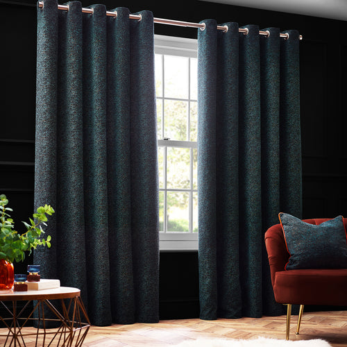Plain Green Curtains - Galaxy Room Darkening Eyelet Curtains Emerald Paoletti