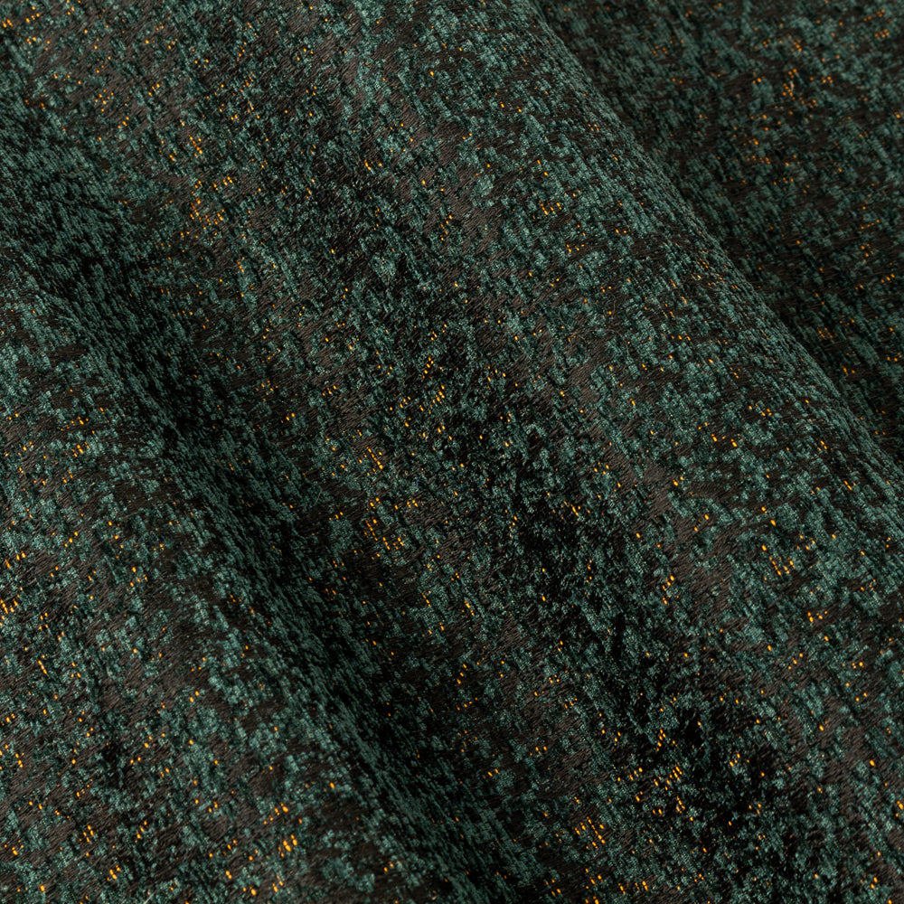 Galaxy Fully Lined Chenille Eyelet Curtains Emerald