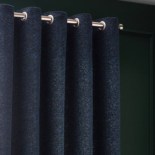 Plain Blue Curtains - Galaxy Room Darkening Eyelet Curtains Navy Paoletti