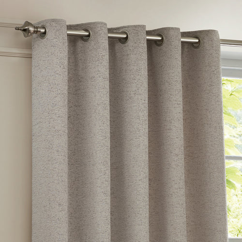Galaxy Fully Lined Chenille Eyelet Curtains Silver