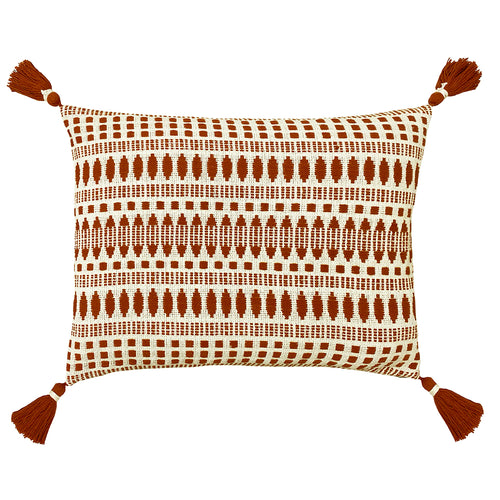 Geometric Red Cushions - Ganado Woven Cushion Cover Pecan Yard