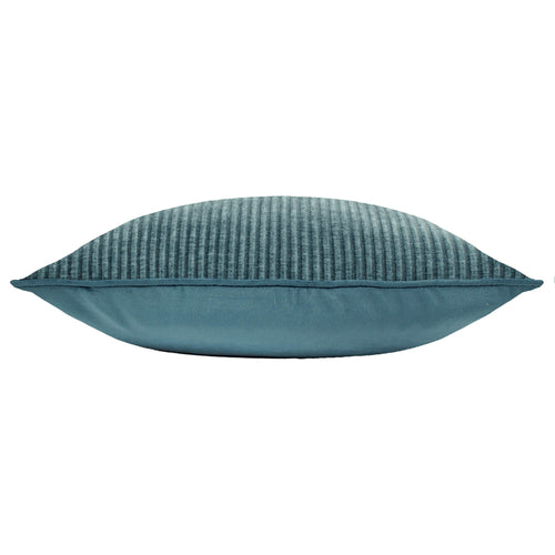 Striped Blue Cushions - Garda Corduroy Piped Cushion Cover Petrol furn.