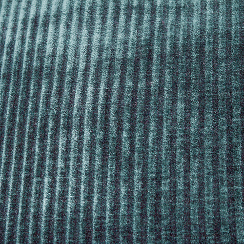 Striped Blue Cushions - Garda Corduroy Piped Cushion Cover Petrol furn.