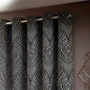 Paoletti Gatsby Jacquard Eyelet Curtains in Black