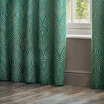 Paoletti Gatsby Jacquard Eyelet Curtains in Emerald