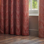 Paoletti Gatsby Jacquard Eyelet Curtains in Terracotta