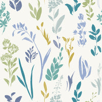 Floral Blue M2M - Garden Fresh Morning Blue Fabric Sample Evans Lichfield