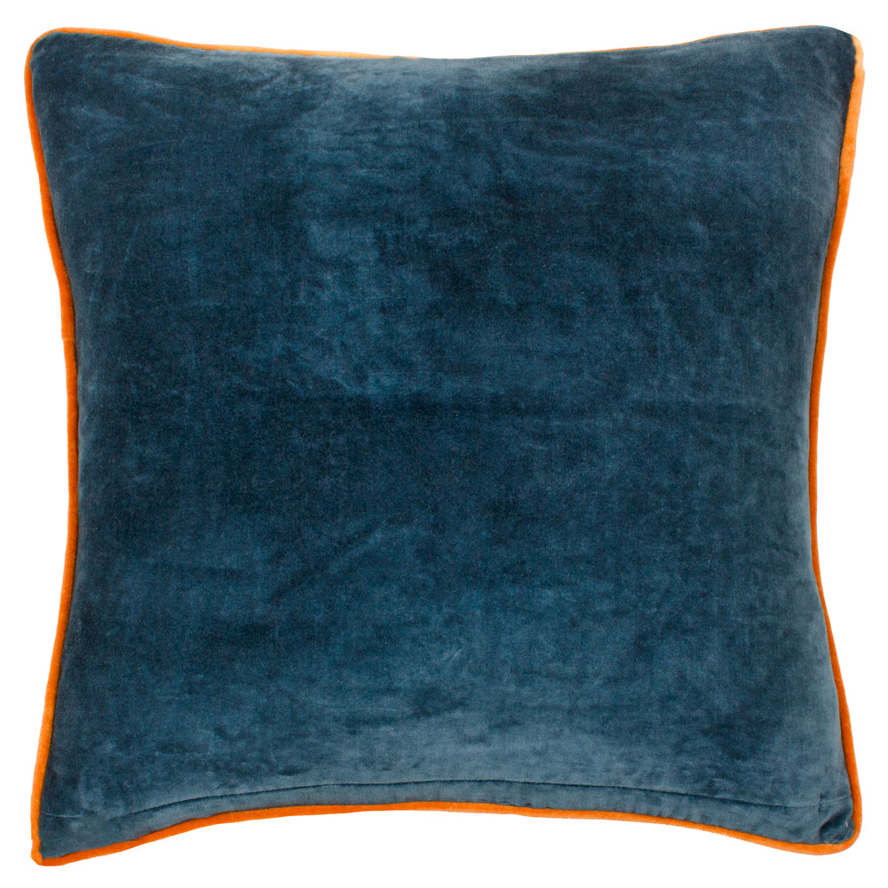 Georgia Printed Velvet Cushion Royal Blue
