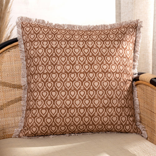 Geometric Brown Cushions - Georgi  Cushion Cover Pecan Yard
