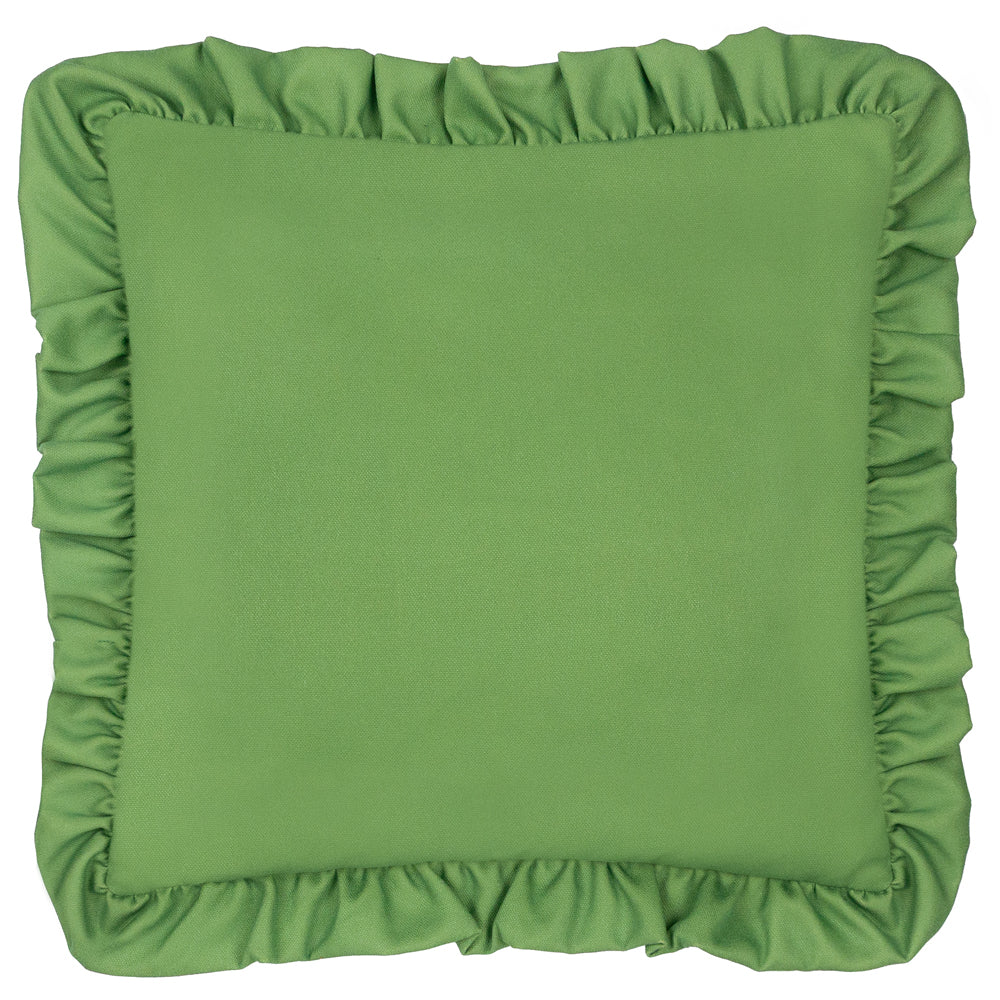 Gingham Citron Printed Ruffle Cushion Multicolour