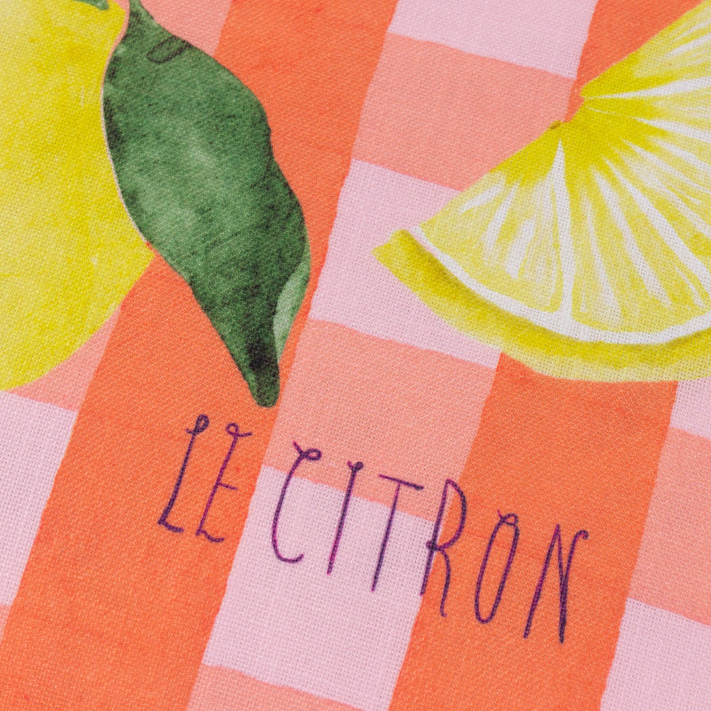 Gingham Citron Printed Ruffle Cushion Multicolour