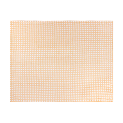 Gingham Printed Fleece Throw Yellow