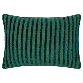 Striped Blue Cushions - Giyla Chenille  Cushion Cover Teal furn.