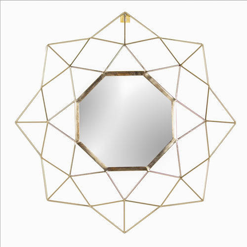  Gold Accessories - Gold Geo 60cm Round Circular Wall Mirror Brass Paoletti