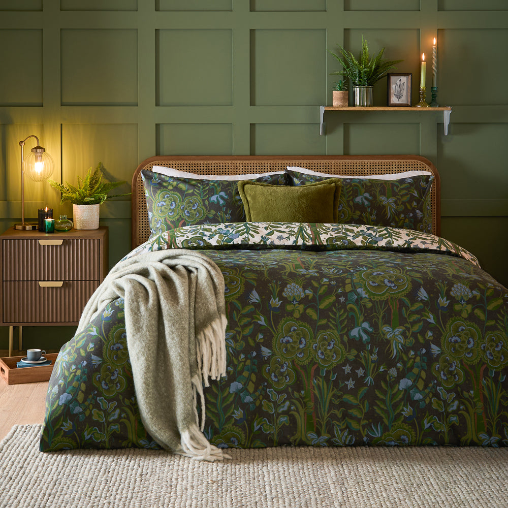Floral Multi Bedding  - Garden of Wonder Reversible Duvet Cover Set Evergreen Furn