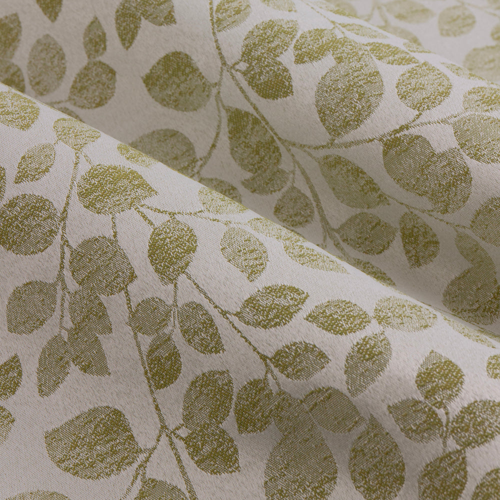 Grace Leaf Jacquard Fully Lined Pencil Pleat Curtains Sage