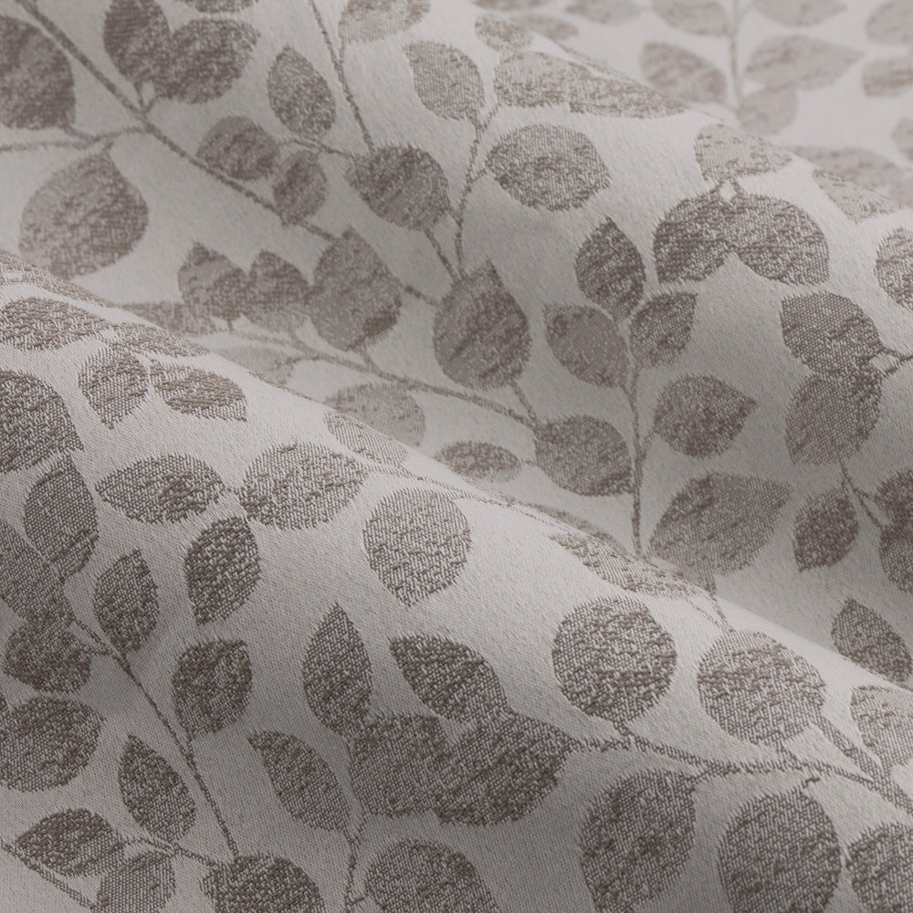 Grace Leaf Jacquard Fully Lined Eyelet Curtains Mist Grey