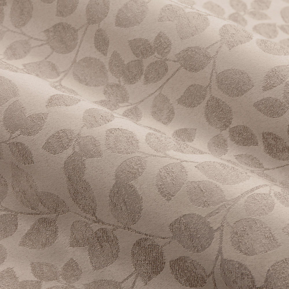 Grace Leaf Jacquard Fully Lined Eyelet Curtains Taupe