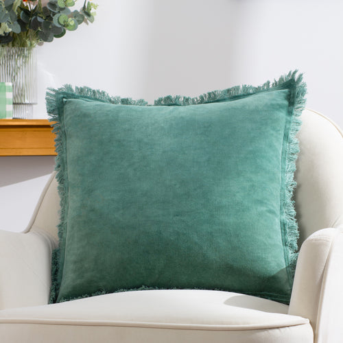 Plain Blue Cushions - Gracie  Cushion Cover Teal furn.