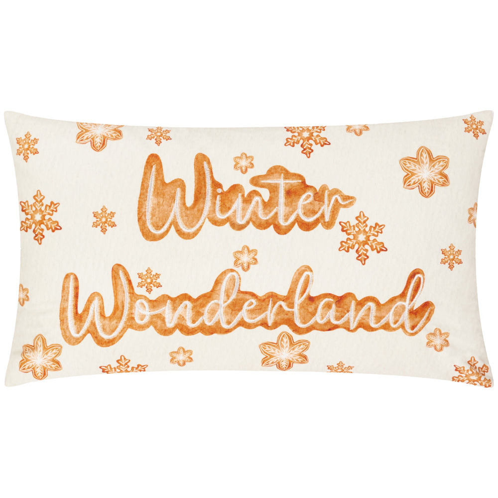 Gretel Winter Wonderland Embroidered Cushion Cloud Dust/Ginger