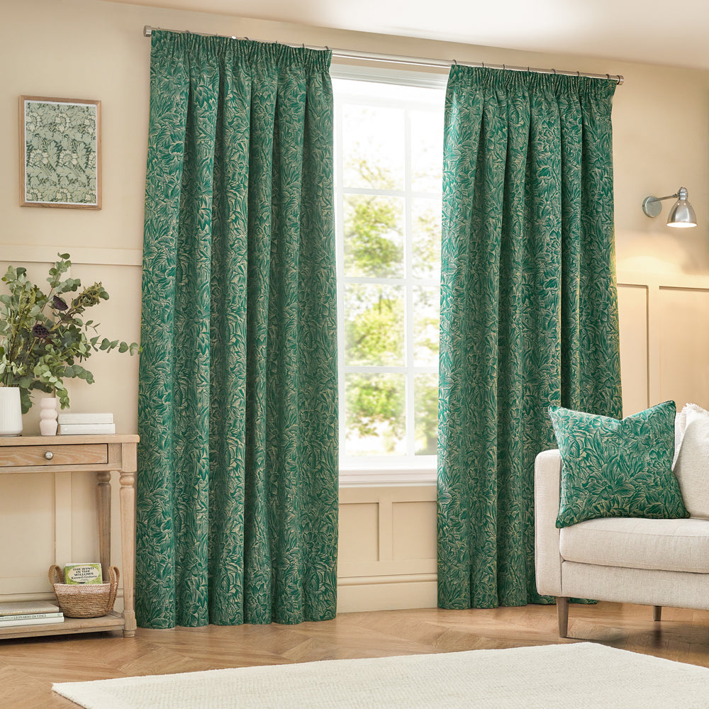 Grantley Jacquard Piped Cushion Emerald