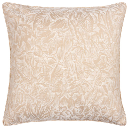 Floral Beige Cushions - Grantley Jacquard Piped Cushion Cover Natural Wylder