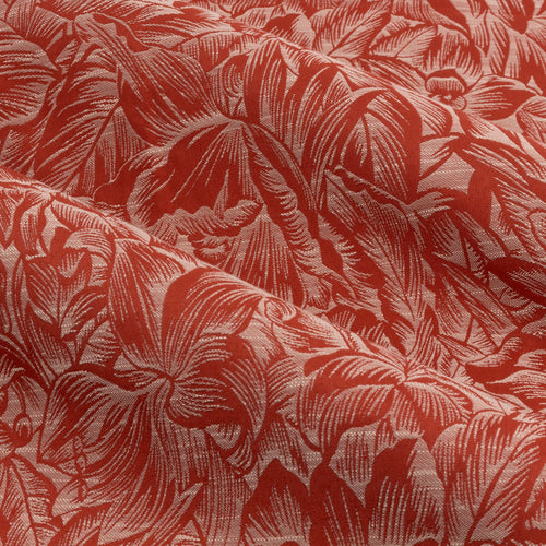 Floral Red Curtains - Grantley Jacquard Eyelet Curtains Brick Wylder