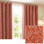 Wylder Grantley Jacquard Eyelet Curtains in Brick