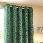 Wylder Grantley Jacquard Eyelet Curtains in Emerald
