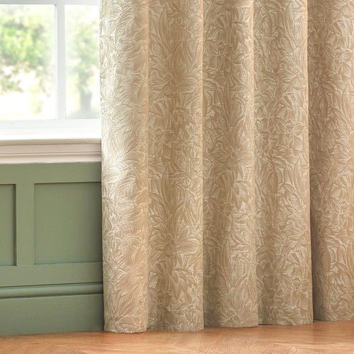 Floral Beige Curtains - Grantley Jacquard Eyelet Curtains Natural Wylder