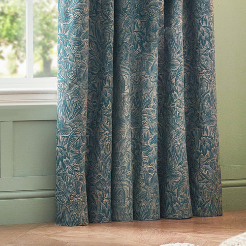 Floral Blue Curtains - Grantley Jacquard Eyelet Curtains Wedgewood Wylder