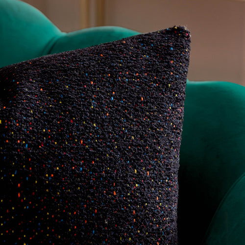 Plain Black Cushions - Hali Bouclé Cushion Cover Black furn.