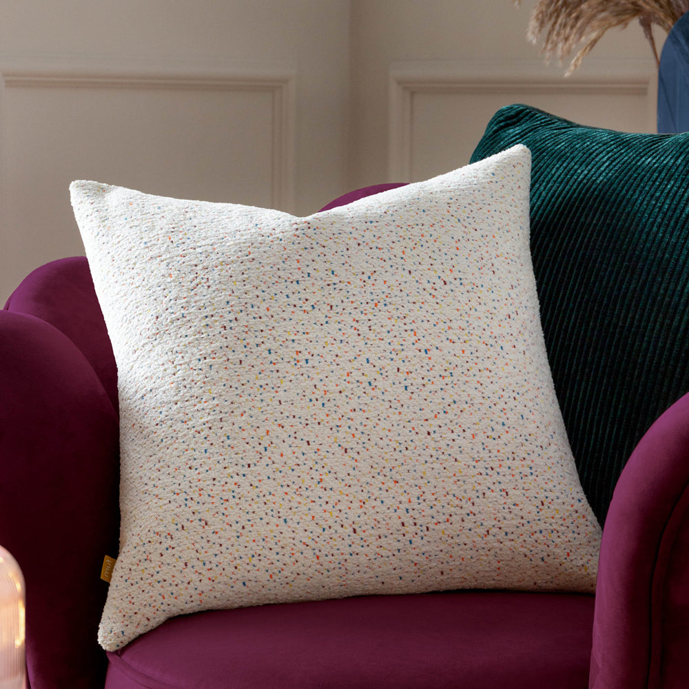 Plain White Cushions - Hali Bouclé Cushion Cover White furn.