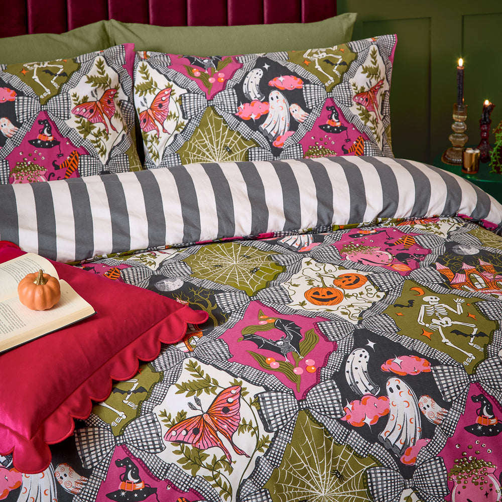 Hallowquin Spooky Reversible Duvet Cover Set Multicolour