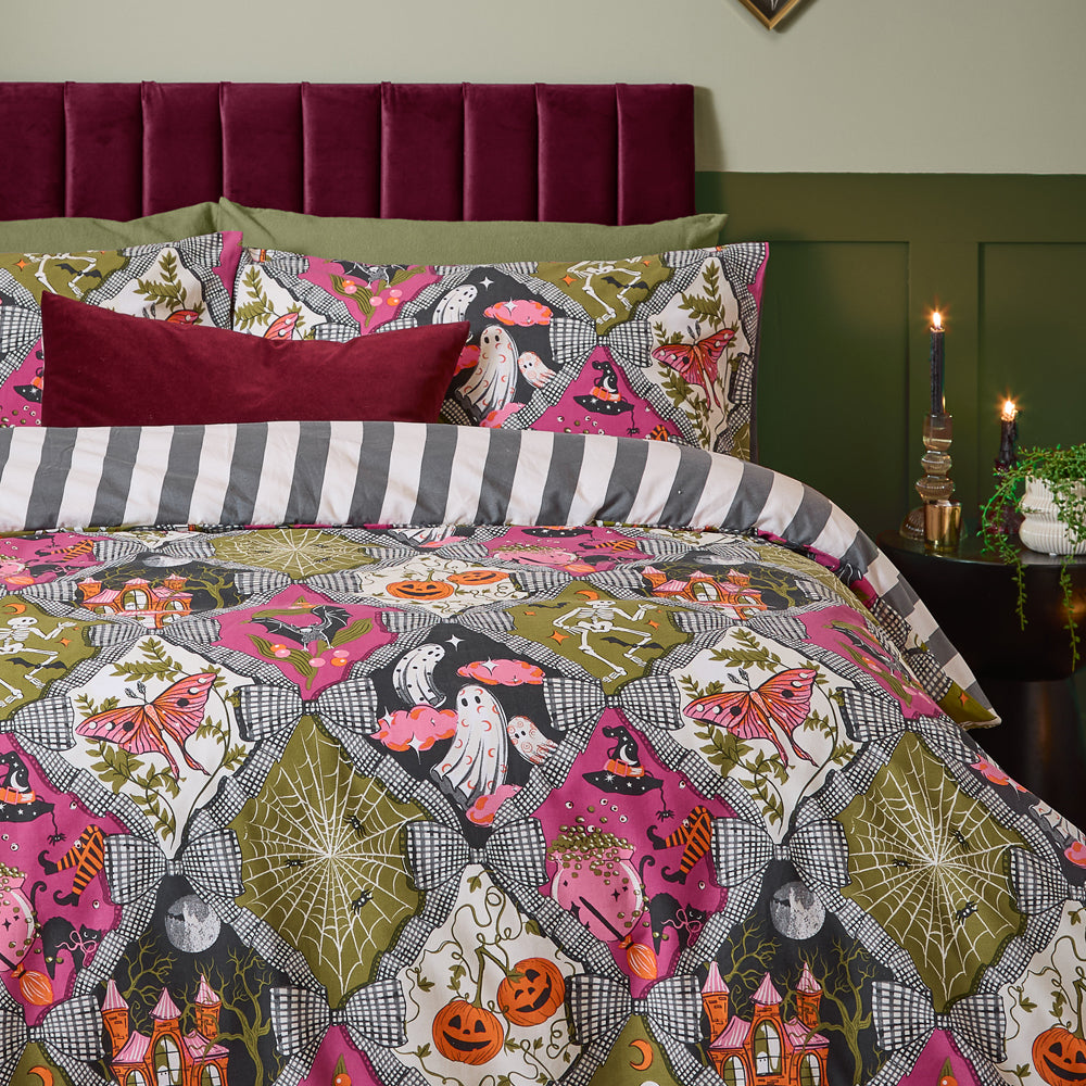 Hallowquin Spooky Reversible Duvet Cover Set Multicolour