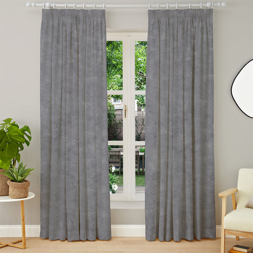 Plain Grey M2M - Hampton Charcoal Made to Measure Curtains furn.