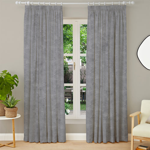 Plain Grey M2M - Hampton Silver Made to Measure Curtains furn.
