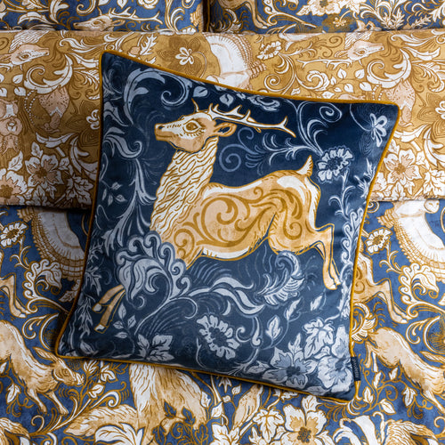 Animal Blue Cushions - Harewood Animal Cushion Cover Stag Paoletti
