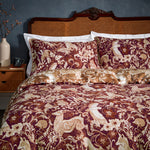 Paoletti Harewood British Animal 100% Cotton Duvet Cover Set in Ruby