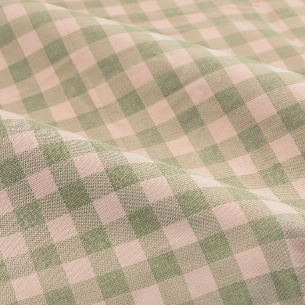 Harriet Gingham Printed Fully Lined Curtains Pink/Green