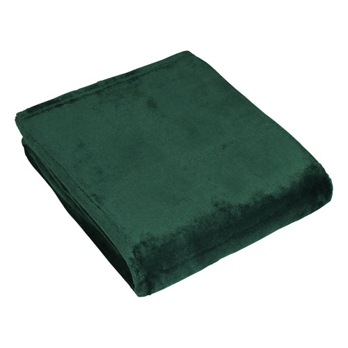Plain Green Throws - Harlow Fleece Throw Emerald furn. 