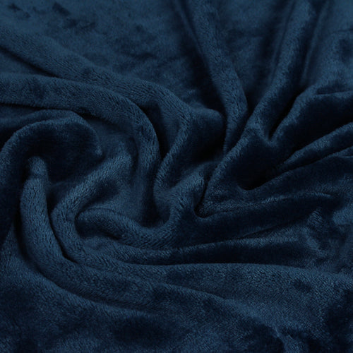 Plain Blue Throws - Harlow Fleece Throw Midnight furn. 