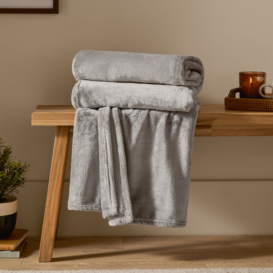 Harrow Grey Fleece Throw | Grey Throws | Furn – Furn.com