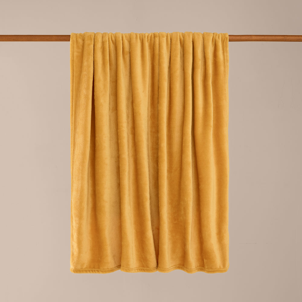 Harrow Fleece Throw Ochre