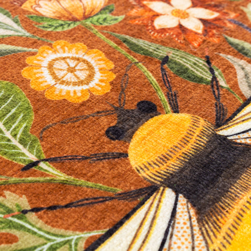 Animal Orange Cushions - Hawthorn Bee Cushion Cover Ginger Evans Lichfield